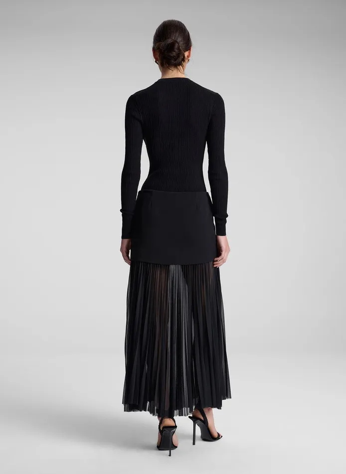 Women Willa Pleated Maxi Skirt Black ALC Bottoms