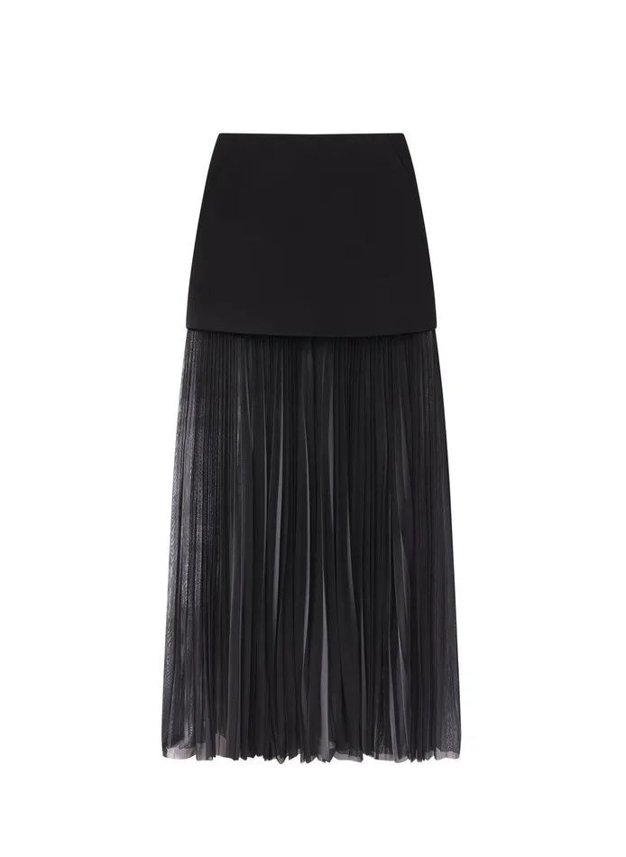 Women Willa Pleated Maxi Skirt Black ALC Bottoms