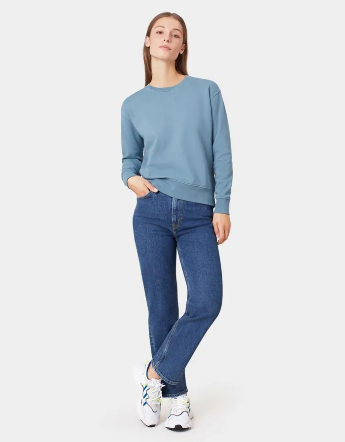 Women Women Classic Organic Crew Heather Grey Colorful Standard Crewneck Sweatshirts
