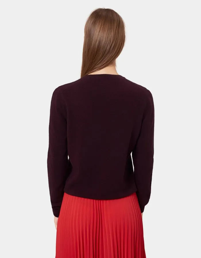 Women Women Light Merino Wool Crew Oxblood Red Colorful Standard Knit Sweaters