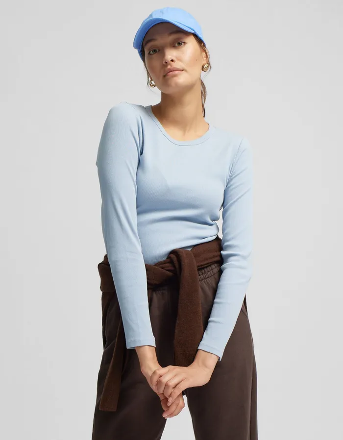 Women Women Organic Rib LS TShirt 8211 Sahara Camel TShirts Colorfulstandard