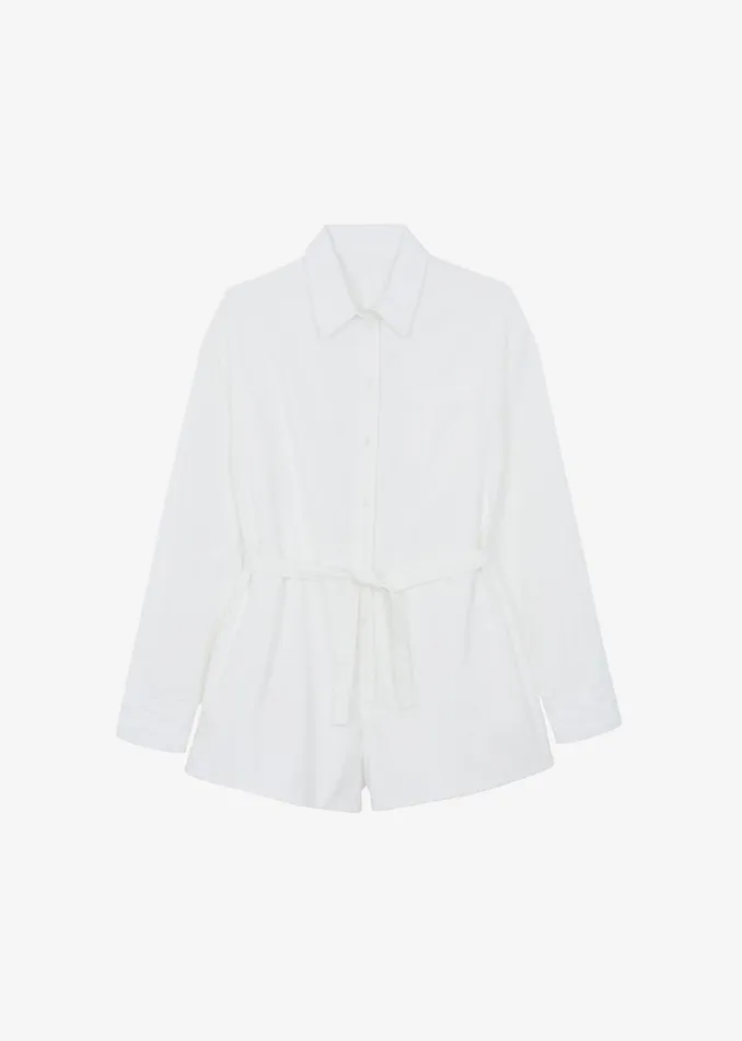 Women Wren Denim Romper 8211 White The Frankie Shop Jumpsuits