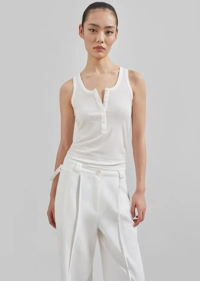 Women Xia Side Belt Trousers 8211 White The Frankie Shop Bottoms