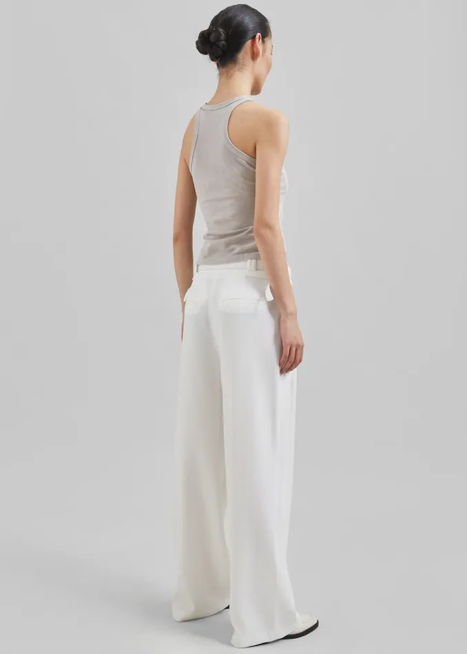 Women Xia Side Belt Trousers 8211 White The Frankie Shop Bottoms
