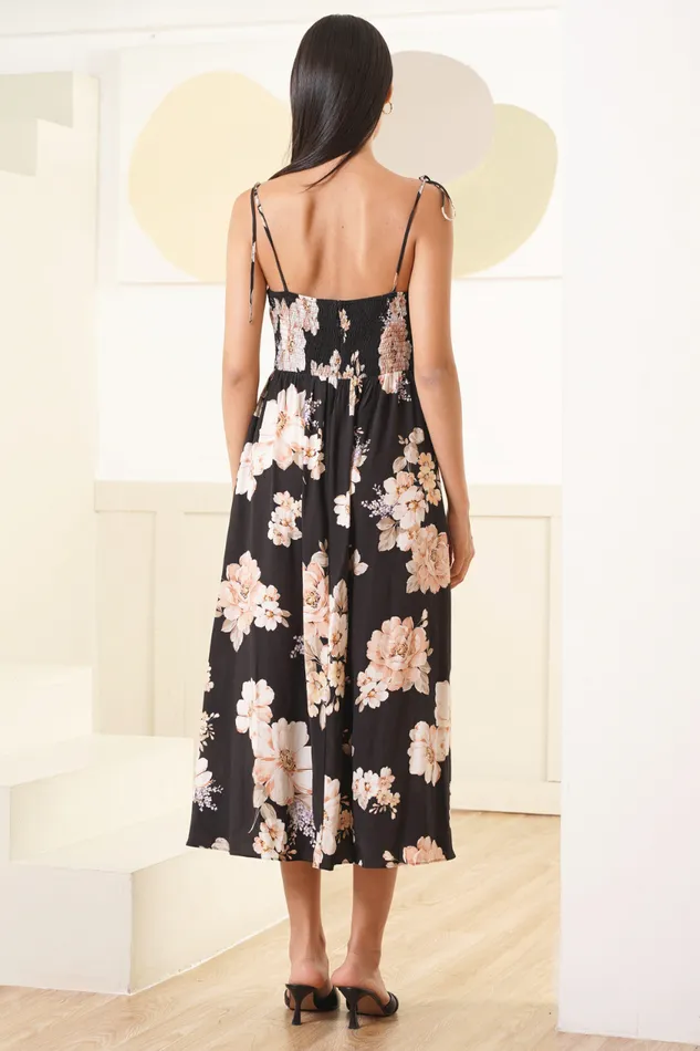 Women YUMI KIM Dresses CLEO MIDI DRESS Blossom Black