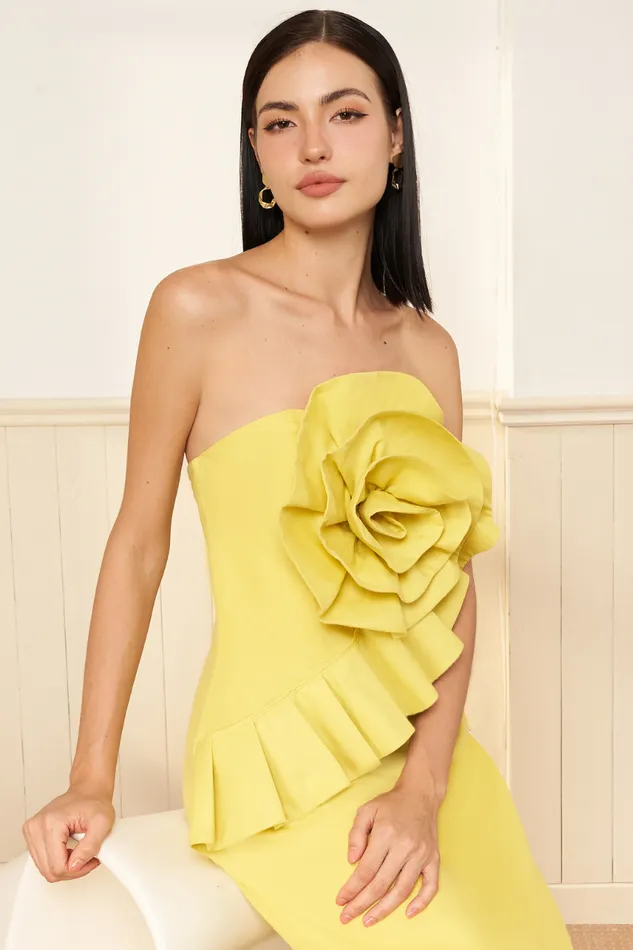 Women YUMI KIM Dresses RIO LINEN DRESS Chartreuse