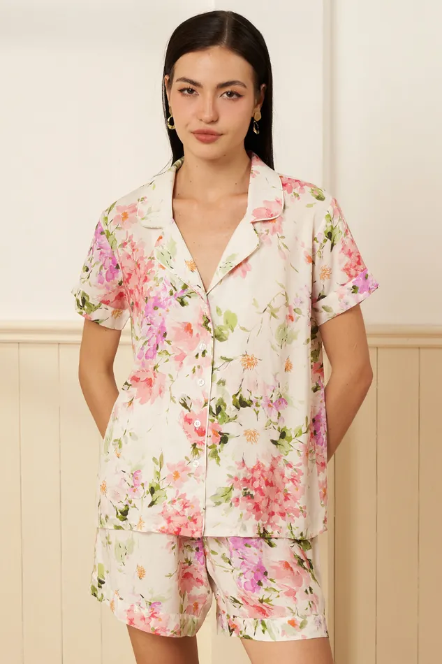 Women YUMI KIM Robes and Pajamas BEAUTY REST FLORAL PAJAMA SET Soft Kiss Ivory