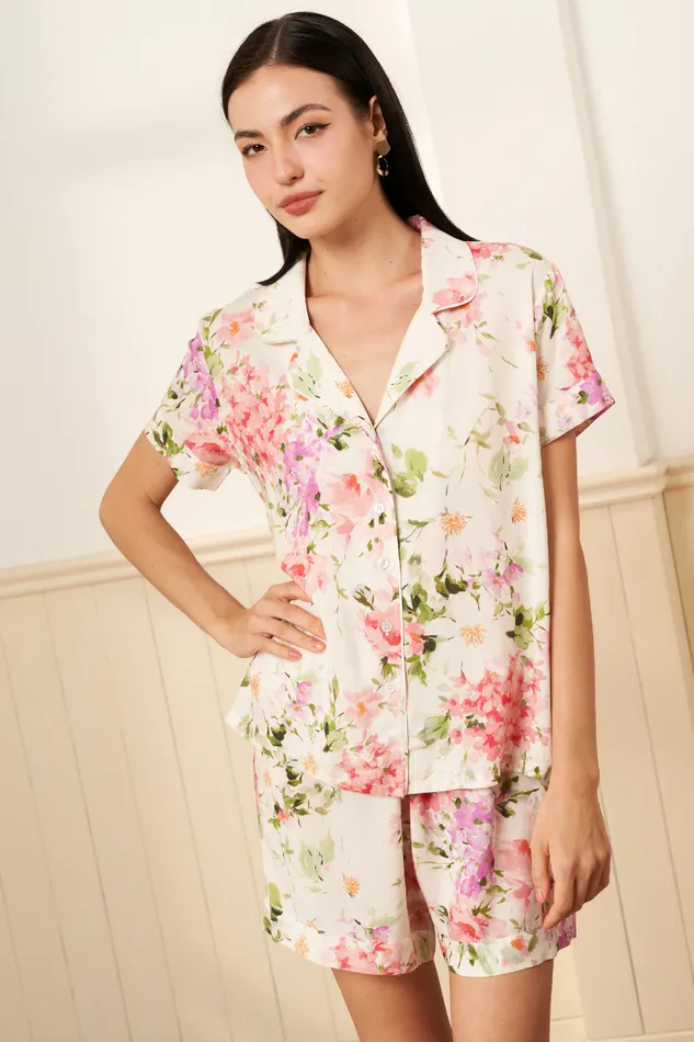 Women YUMI KIM Robes and Pajamas BEAUTY REST FLORAL PAJAMA SET Soft Kiss Ivory