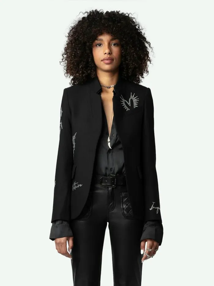 Women Zadig and Voltaire Blazers Very Diamant Blazer Black