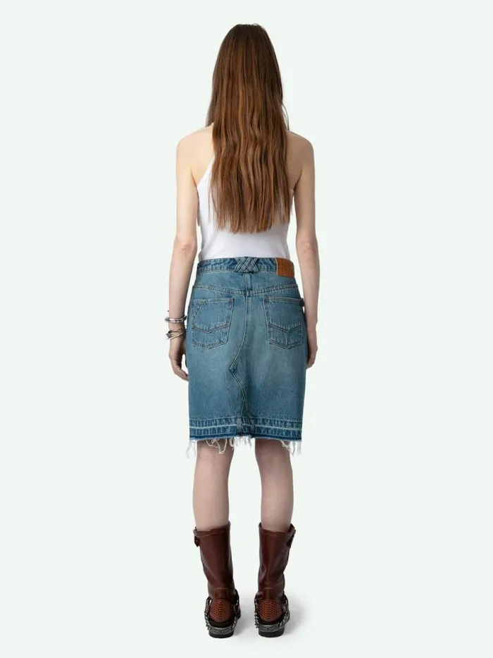 Women Zadig and Voltaire Dresses and Skirts Jingle Denim Skirt Light Blue