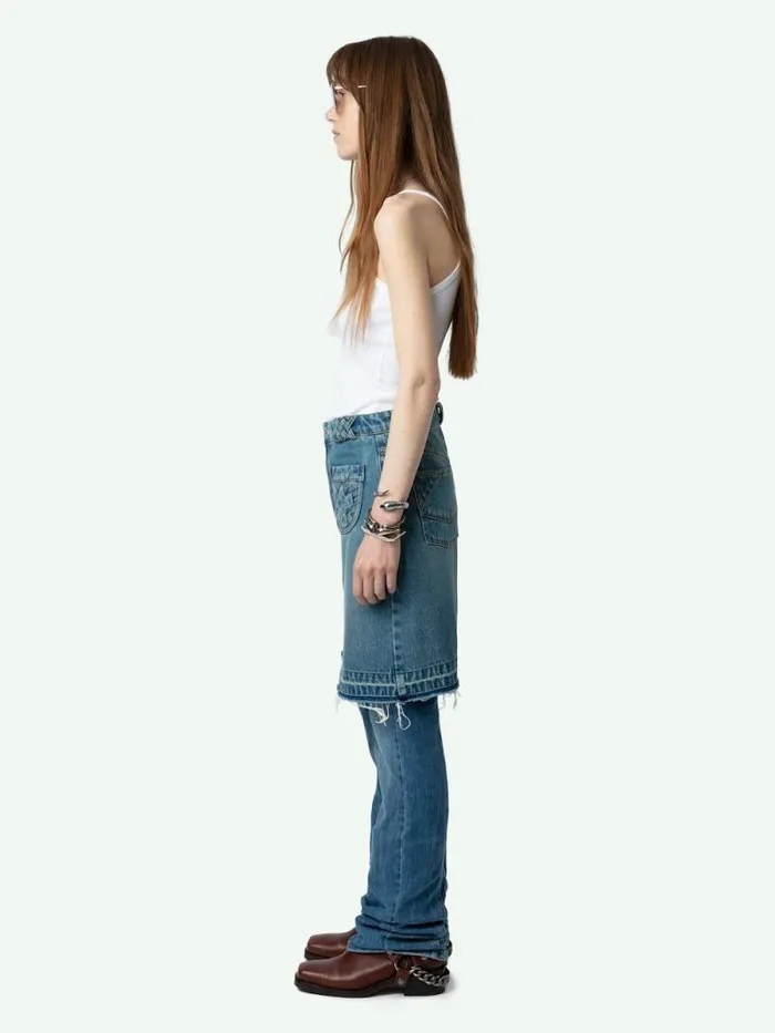 Women Zadig and Voltaire Dresses and Skirts Jingle Denim Skirt Light Blue