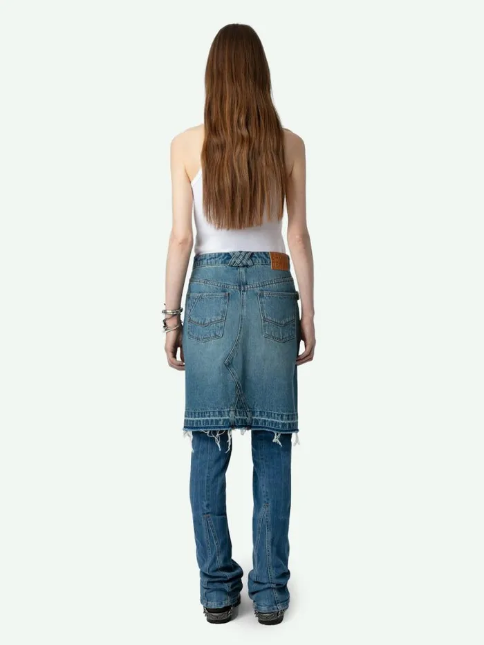Women Zadig and Voltaire Dresses and Skirts Jingle Denim Skirt Light Blue