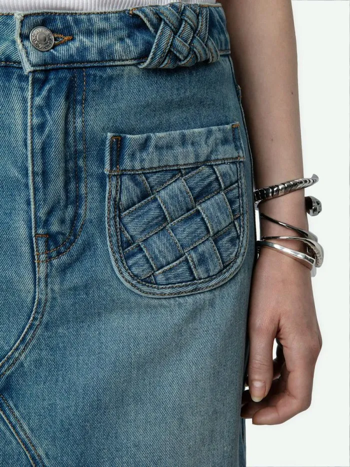 Women Zadig and Voltaire Dresses and Skirts Jingle Denim Skirt Light Blue