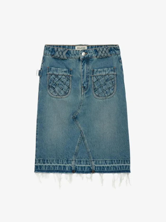 Women Zadig and Voltaire Dresses and Skirts Jingle Denim Skirt Light Blue