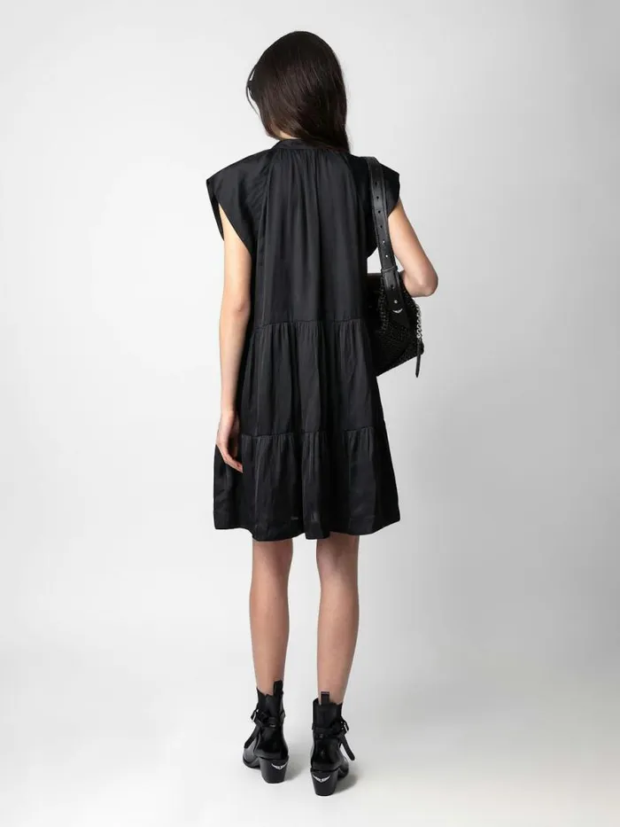 Women Zadig and Voltaire Dresses and Skirts Rito Satin Dress Black Women Zadig and Voltaire Dresses and Skirts Rito Satin Dress Black