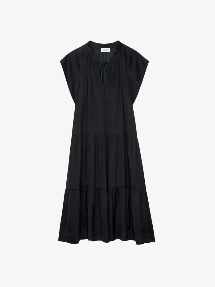 Women Zadig and Voltaire Dresses and Skirts Rito Satin Dress Black Women Zadig and Voltaire Dresses and Skirts Rito Satin Dress Black