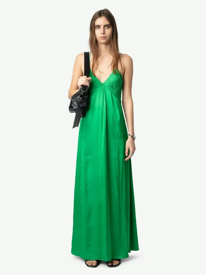 Women Zadig and Voltaire Dresses and Skirts Satin Rayon Dress Gazon Women Zadig and Voltaire Dresses and Skirts Satin Rayon Dress Gazon