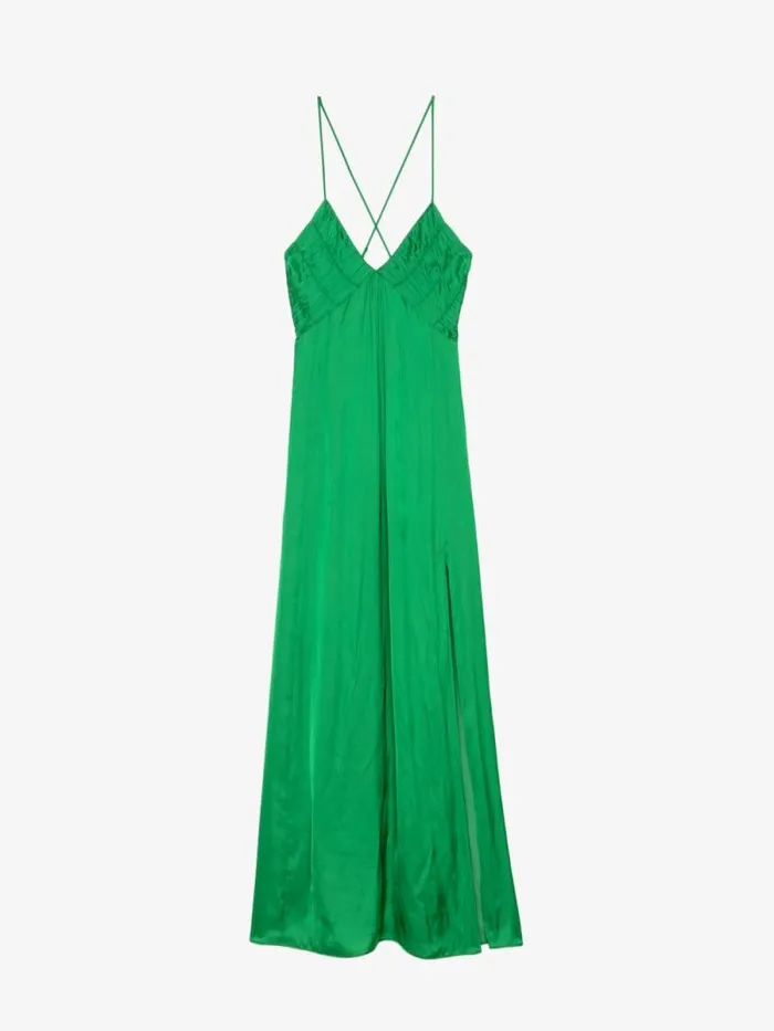 Women Zadig and Voltaire Dresses and Skirts Satin Rayon Dress Gazon Women Zadig and Voltaire Dresses and Skirts Satin Rayon Dress Gazon