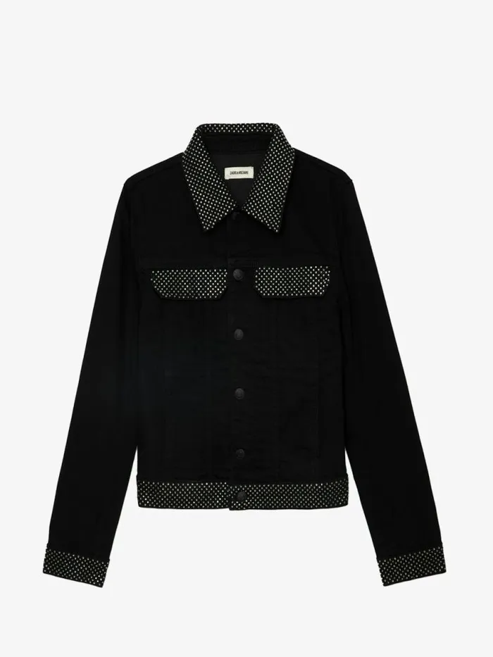 Women Zadig and Voltaire Jackets and Coats Kioky Denim Jacket Black Women Zadig and Voltaire Jackets and Coats Kioky Denim Jacket Black