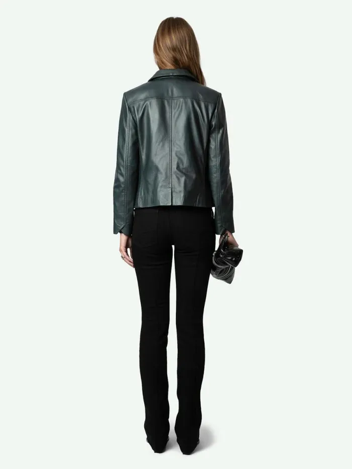 Women Zadig and Voltaire Jackets and Coats Liam Leather Jacket Peaks