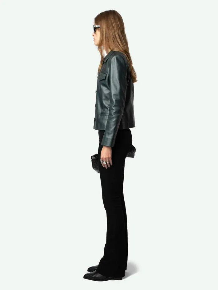 Women Zadig and Voltaire Jackets and Coats Liam Leather Jacket Peaks