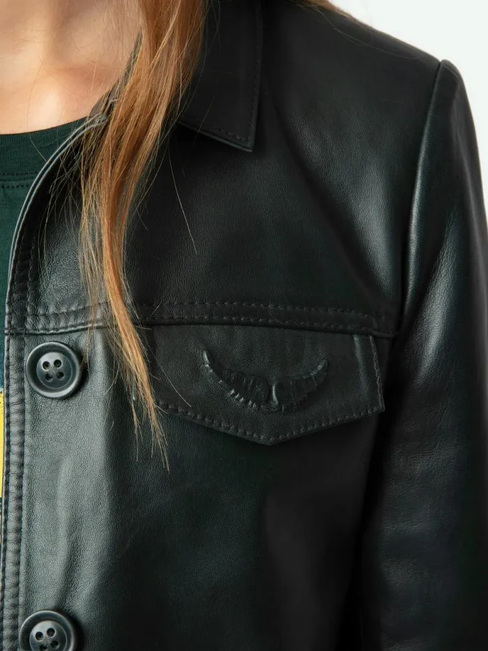 Women Zadig and Voltaire Jackets and Coats Liam Leather Jacket Peaks