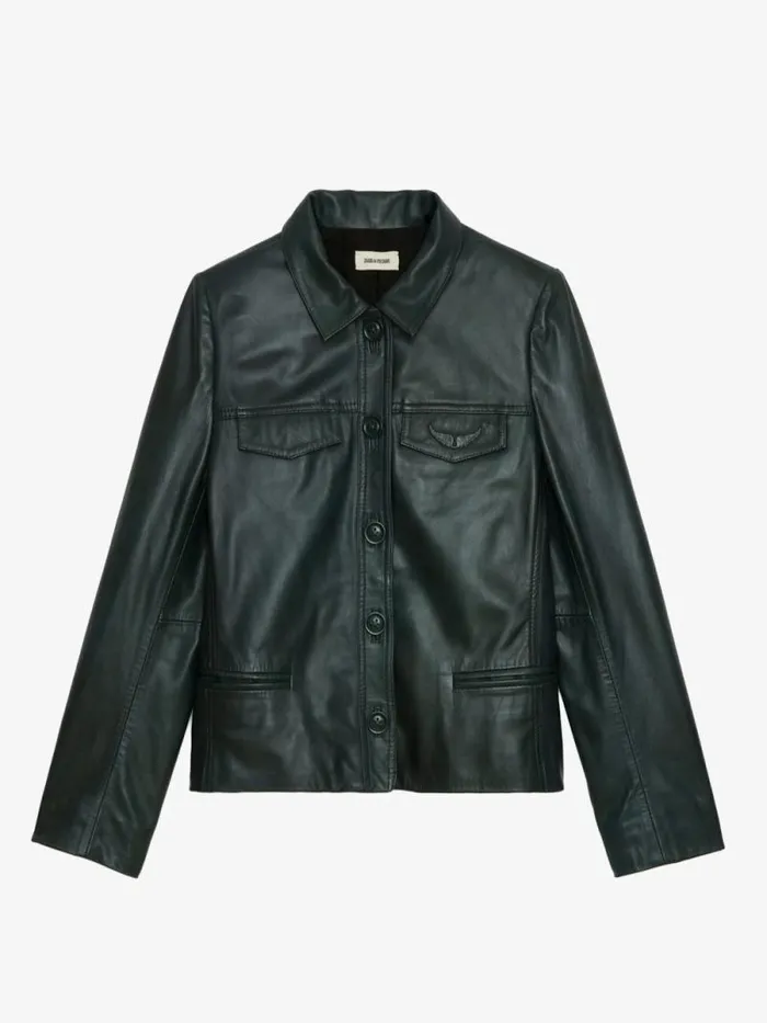 Women Zadig and Voltaire Jackets and Coats Liam Leather Jacket Peaks