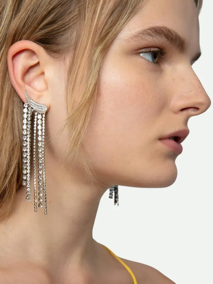 Women Zadig and Voltaire Jewelry Rock Color Earrings Shiny Silver Women Zadig and Voltaire Jewelry Rock Color Earrings Shiny Silver
