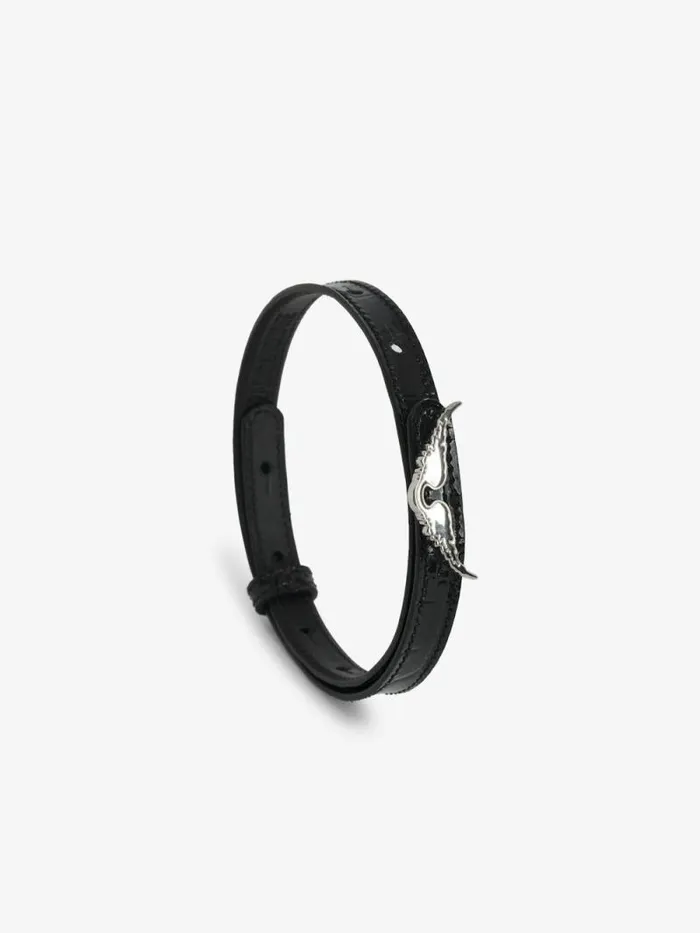 Women Zadig and Voltaire Jewelry Rock Leather Bracelet Black Women Zadig and Voltaire Jewelry Rock Leather Bracelet Black