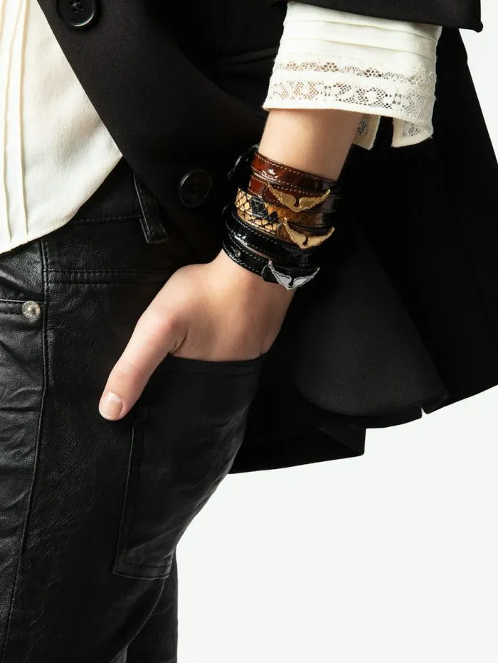 Women Zadig and Voltaire Jewelry Rock Leather Bracelet Black Women Zadig and Voltaire Jewelry Rock Leather Bracelet Black