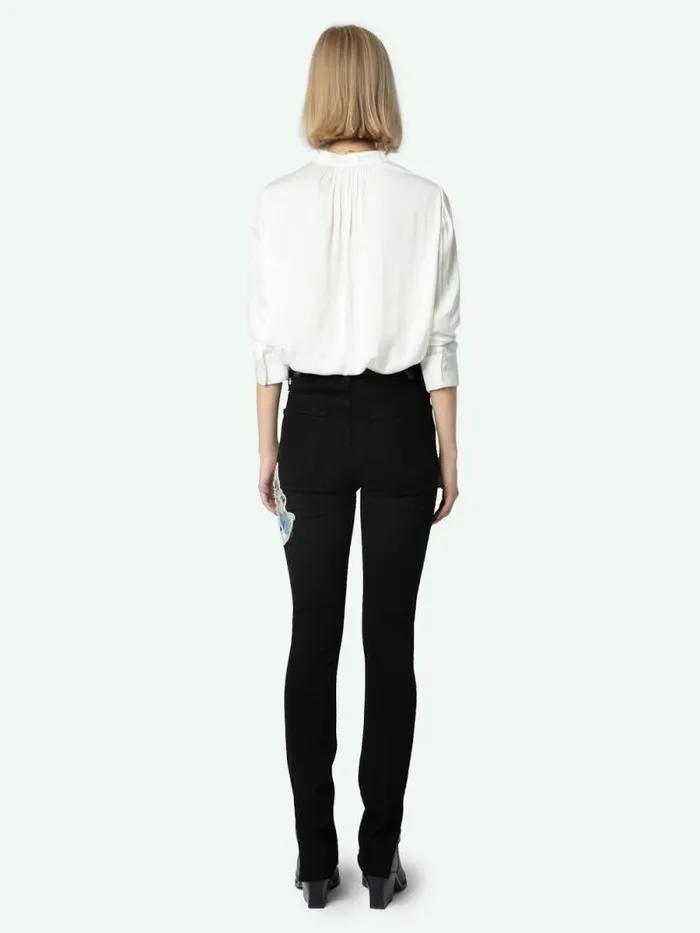 Women Zadig and Voltaire Pants and Shorts Jett Buggs Skinny Jeans Solid Black