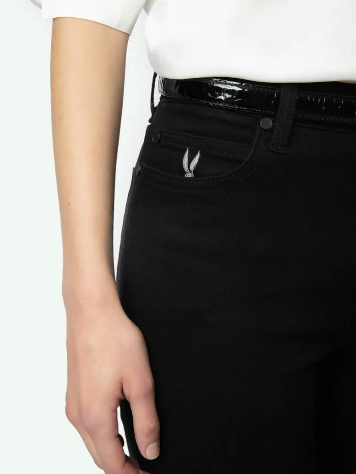 Women Zadig and Voltaire Pants and Shorts Jett Buggs Skinny Jeans Solid Black