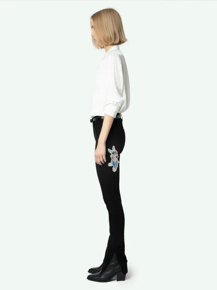 Women Zadig and Voltaire Pants and Shorts Jett Buggs Skinny Jeans Solid Black