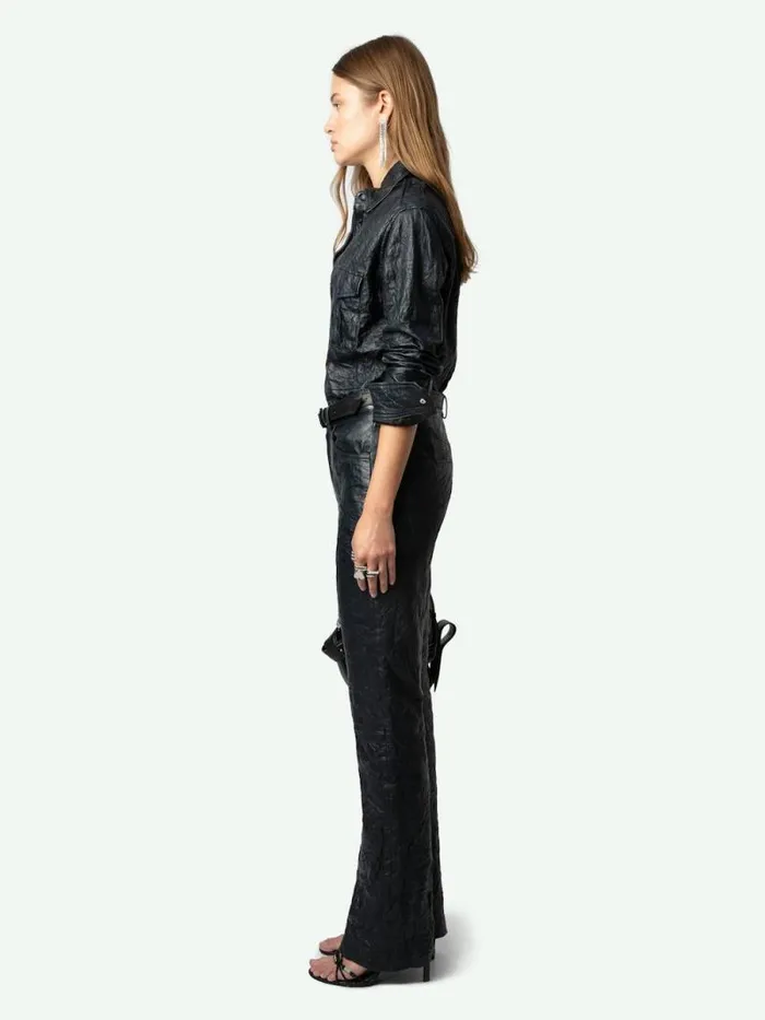 Women Zadig and Voltaire Pants and Shorts Poete Leather Pants Encre Women Zadig and Voltaire Pants and Shorts Poete Leather Pants Encre