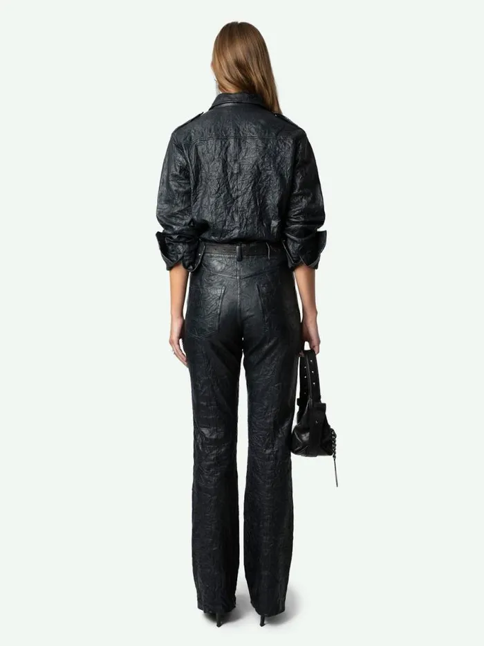 Women Zadig and Voltaire Pants and Shorts Poete Leather Pants Encre Women Zadig and Voltaire Pants and Shorts Poete Leather Pants Encre