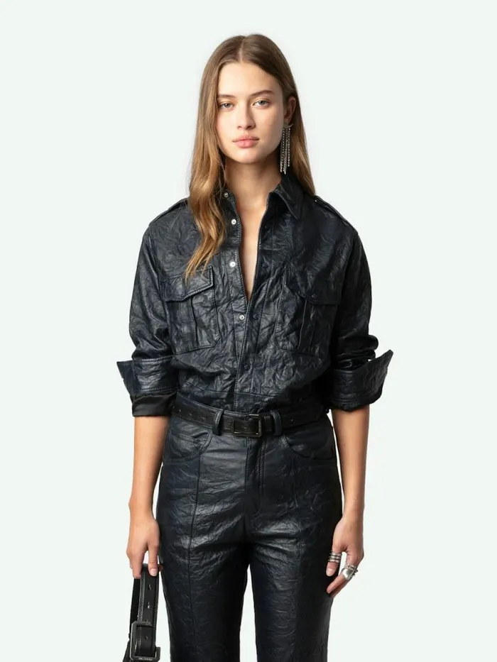 Women Zadig and Voltaire Pants and Shorts Poete Leather Pants Encre Women Zadig and Voltaire Pants and Shorts Poete Leather Pants Encre