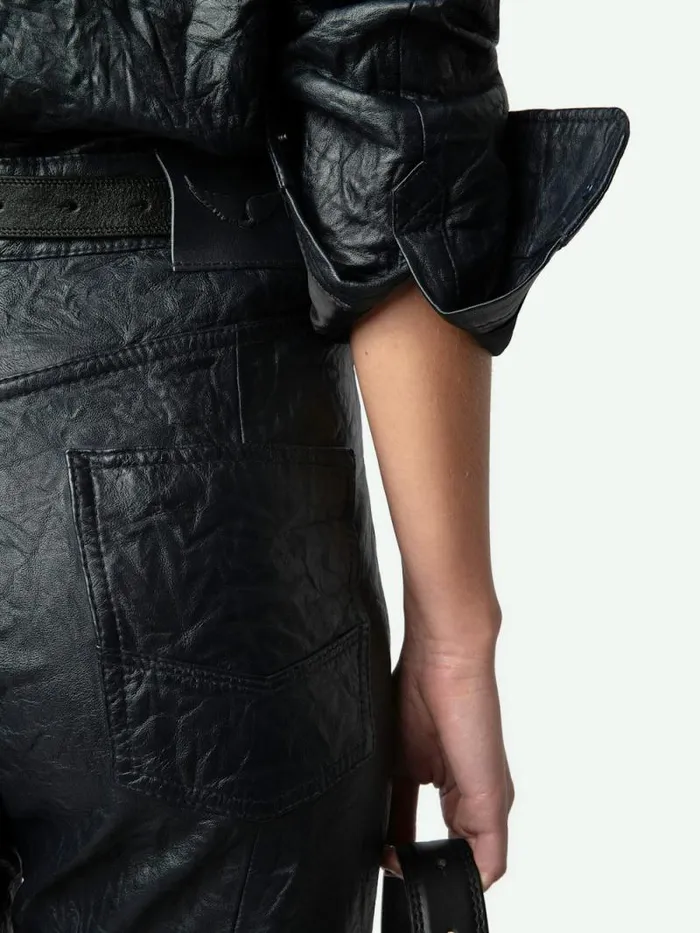 Women Zadig and Voltaire Pants and Shorts Poete Leather Pants Encre Women Zadig and Voltaire Pants and Shorts Poete Leather Pants Encre