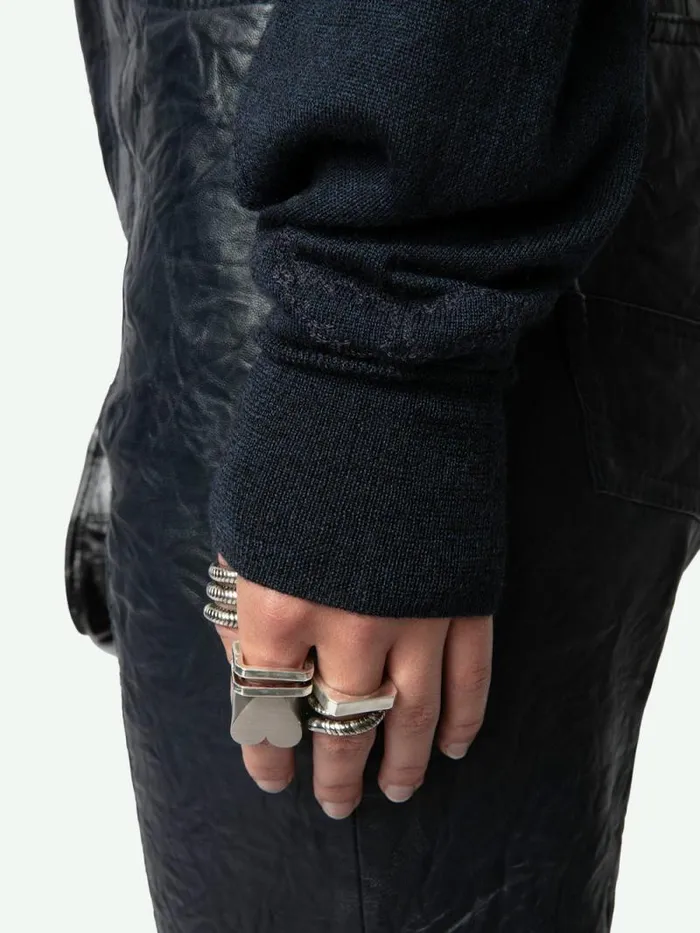 Women Zadig and Voltaire Sweaters and Cardigans Emmy Sweater Encre Women Zadig and Voltaire Sweaters and Cardigans Emmy Sweater Encre