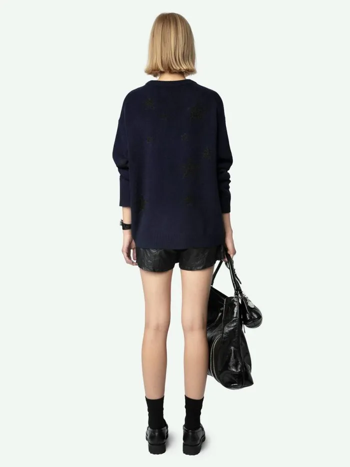 Women Zadig and Voltaire Sweaters and Cardigans Markus Cashmere Sweater Encre Women Zadig and Voltaire Sweaters and Cardigans Markus Cashmere Sweater Encre
