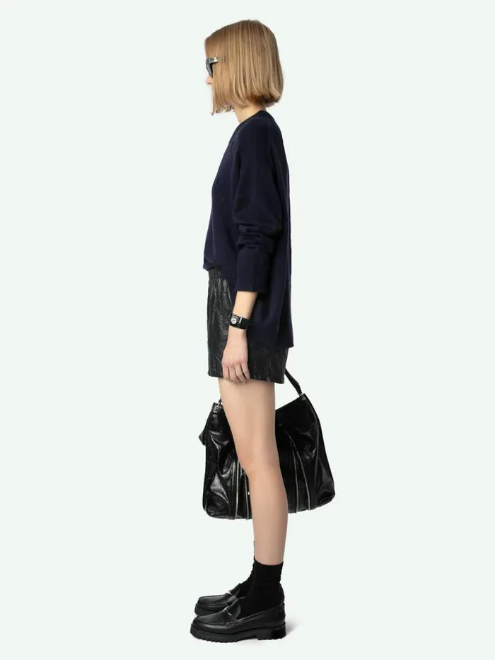 Women Zadig and Voltaire Sweaters and Cardigans Markus Cashmere Sweater Encre Women Zadig and Voltaire Sweaters and Cardigans Markus Cashmere Sweater Encre