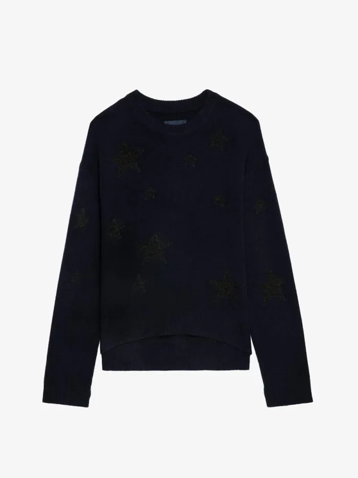 Women Zadig and Voltaire Sweaters and Cardigans Markus Cashmere Sweater Encre Women Zadig and Voltaire Sweaters and Cardigans Markus Cashmere Sweater Encre