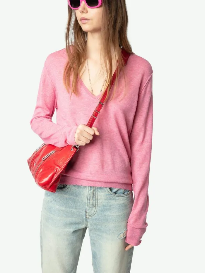 Women Zadig and Voltaire Sweaters and Cardigans Rivy Cashmere Sweater Phlox