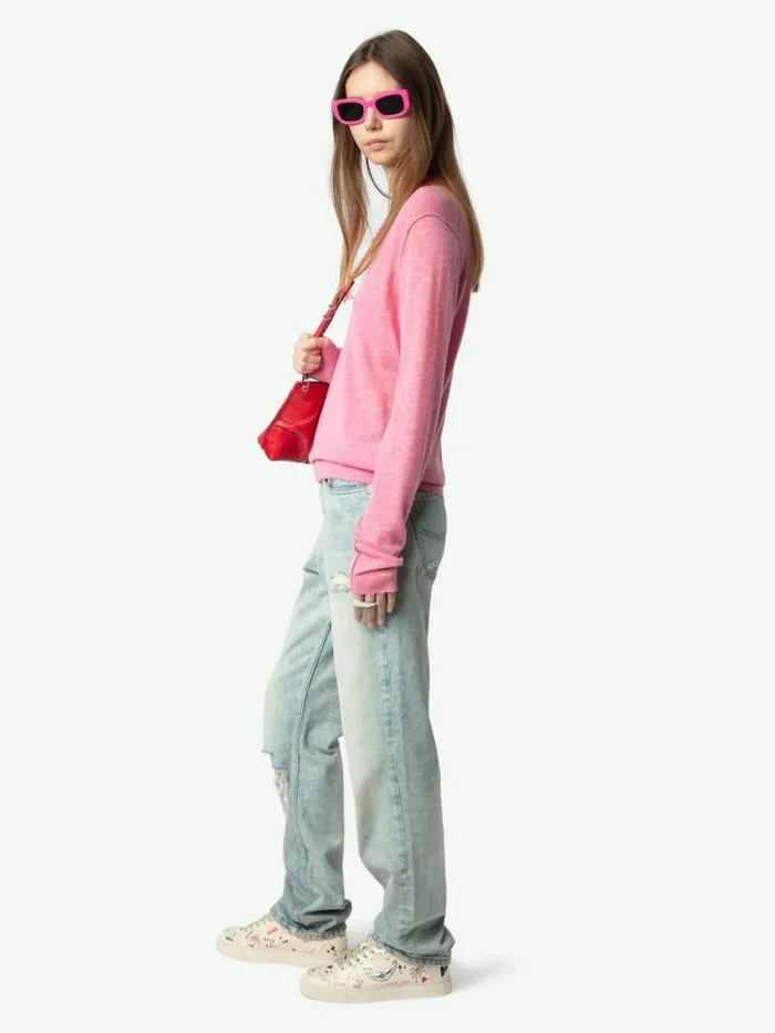 Women Zadig and Voltaire Sweaters and Cardigans Rivy Cashmere Sweater Phlox