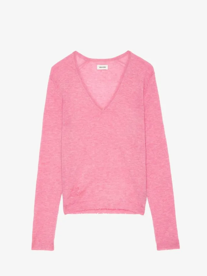 Women Zadig and Voltaire Sweaters and Cardigans Rivy Cashmere Sweater Phlox
