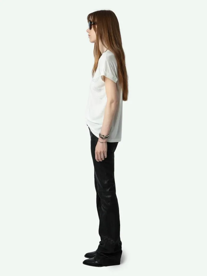Women Zadig and Voltaire TShirts Anya Diamante Wings Tshirt Judo