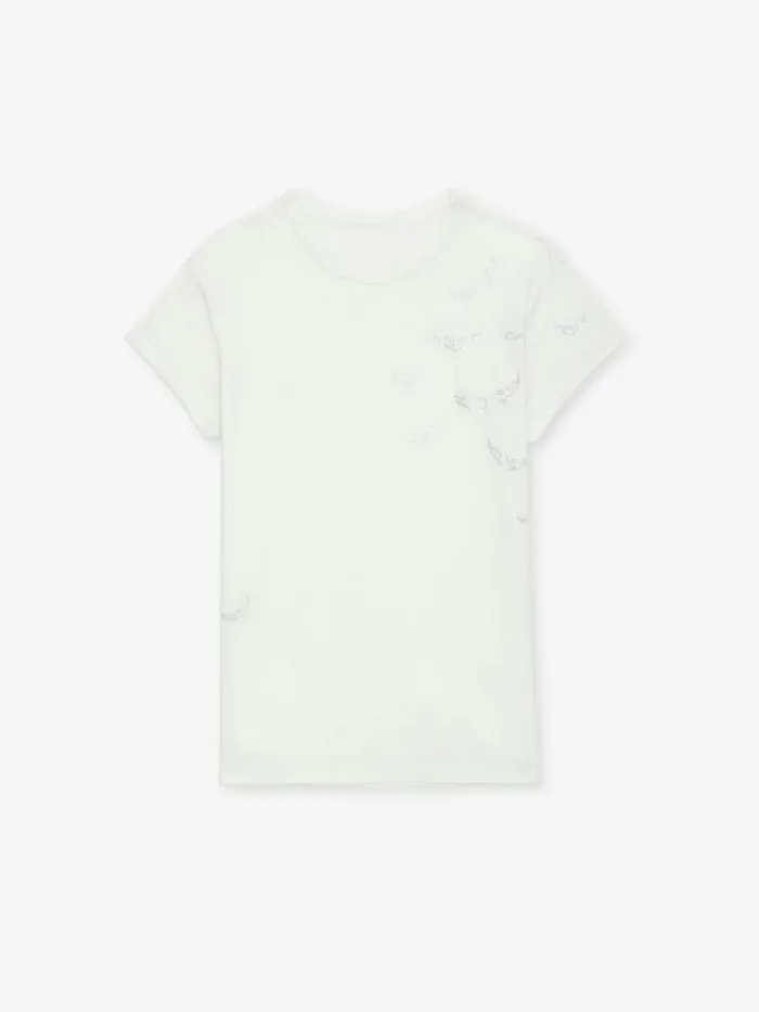 Women Zadig and Voltaire TShirts Anya Diamante Wings Tshirt Judo