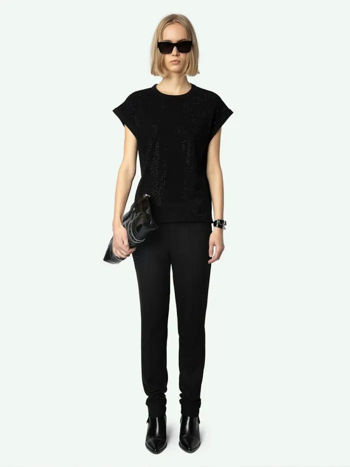 Women Zadig and Voltaire TShirts Cecilia Tank Top Black
