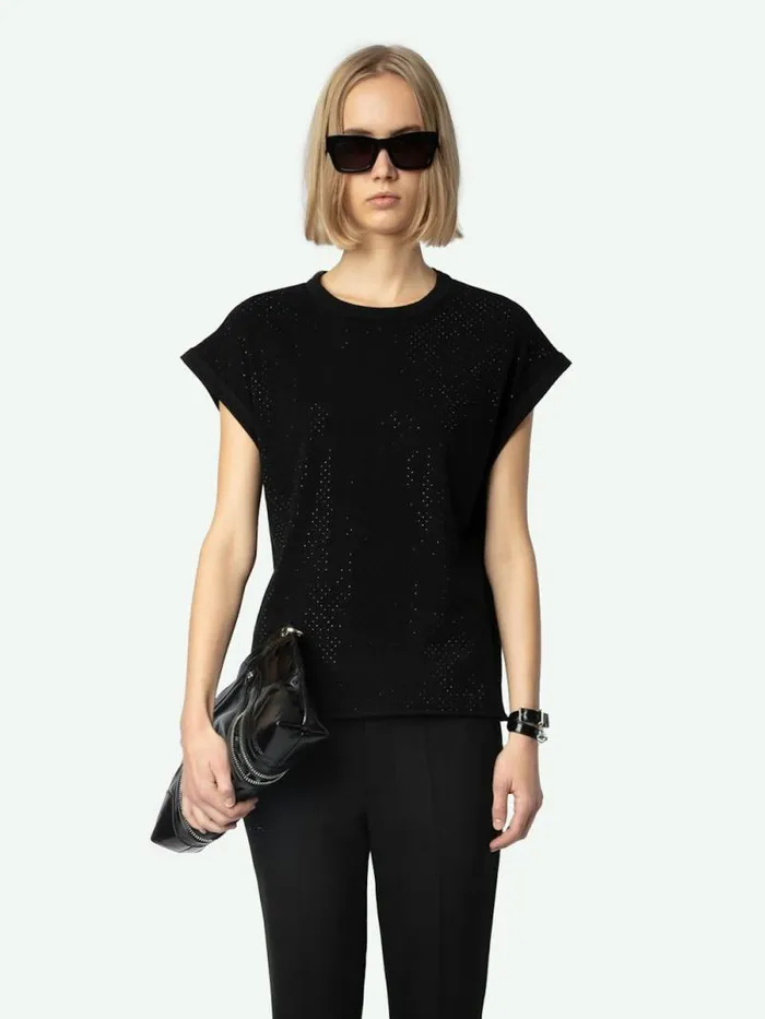 Women Zadig and Voltaire TShirts Cecilia Tank Top Black Women Zadig and Voltaire TShirts Cecilia Tank Top Black