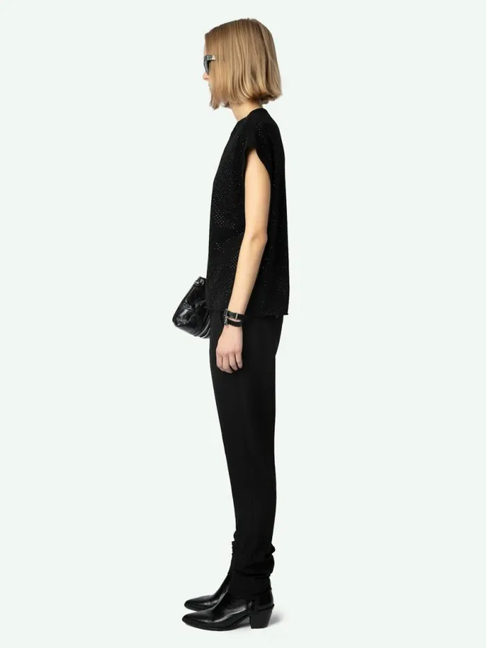 Women Zadig and Voltaire TShirts Cecilia Tank Top Black Women Zadig and Voltaire TShirts Cecilia Tank Top Black