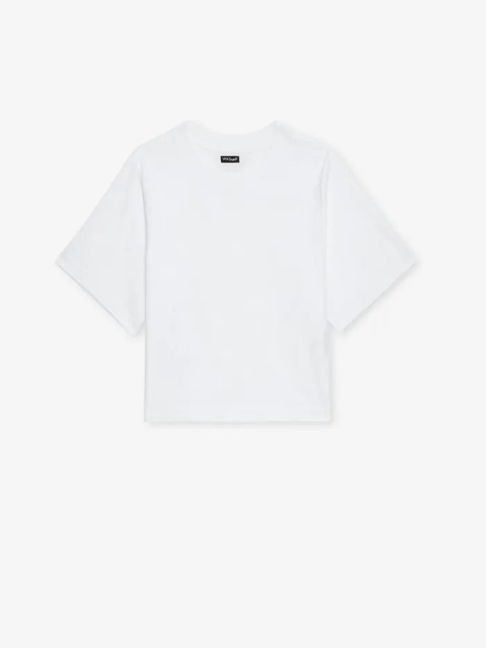 Women Zadig and Voltaire TShirts Lennox Cropped Tee Pure White Women Zadig and Voltaire TShirts Lennox Cropped Tee Pure White